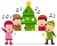 Gosses et drapeau de Noël illustration de vecteur Gosses et drapeau de Noël illustration de vecteur