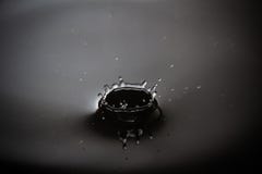 Gota elegante da água da escala cinzenta imagem de stock Gota elegante da água da escala cinzenta imagem de stock