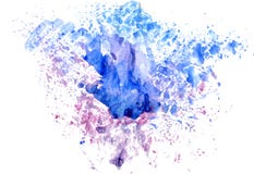 Gotejamentos azul-vermelhos da mancha da aquarela brilhante Ilustração abstrata em um fundo branco Vetor ilustração stock Gotejamentos azul-vermelhos da mancha da aquarela brilhante Ilustração abstrata em um fundo branco Vetor ilustração stock