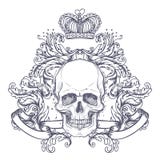 Gothic coat of arms with skull. Vintage label. Retro vector desi Royalty Free Stock Photography Gothic coat of arms with skull. Vintage label. Retro vector desi Royalty Free Stock Photography