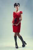Gothic girl in red dress royalty free stock images Gothic girl in red dress royalty free stock images