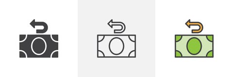 Gotówki z powrotem pieniądze ikona royalty ilustracja Gotówki z powrotem pieniądze ikona royalty ilustracja
