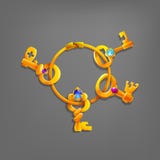 Gouden beeldverhaalsleutels vector illustratie Gouden beeldverhaalsleutels vector illustratie