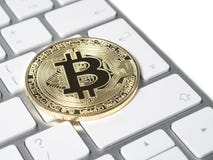 Gouden bitcoincrypto Stock Afbeelding Gouden bitcoincrypto Stock Afbeelding