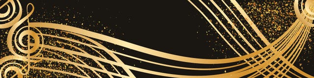 Gouden de golfstijl van de muziek schittert de gouden lijn banner stock illustratie Gouden de golfstijl van de muziek schittert de gouden lijn banner stock illustratie