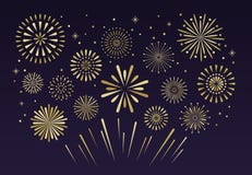 Gouden feestelijk vuurwerk De voetzoekervecto van de Kerstmispyrotechniek stock illustratie Gouden feestelijk vuurwerk De voetzoekervecto van de Kerstmispyrotechniek stock illustratie