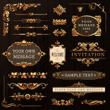 Gouden Kalligrafische Ontwerpelementen stock illustratie Gouden Kalligrafische Ontwerpelementen stock illustratie