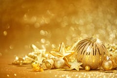 Gouden Kerstmisachtergrond Stock Afbeeldingen Gouden Kerstmisachtergrond Stock Afbeeldingen