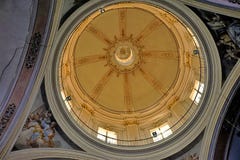 Gouden koepel van de kathedraal van Valencia stock fotografie Gouden koepel van de kathedraal van Valencia stock fotografie