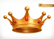 Gouden kroon van het konings vectorpictogram vector illustratie Gouden kroon van het konings vectorpictogram vector illustratie