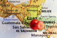 Goupille rouge de Guatemala City là-dessus illustration stock Goupille rouge de Guatemala City là-dessus illustration stock
