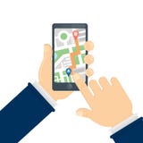 GPS mapa samochodowa na smartphone ilustracja wektor GPS mapa samochodowa na smartphone ilustracja wektor
