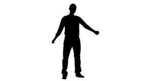Grabben dansar driftig förehavanden silhouette Vit bakgrund arkivfilmer Grabben dansar driftig förehavanden silhouette Vit bakgrund arkivfilmer