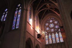 Grace Cathedral Stained Glass Stock Photography