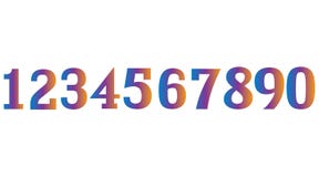Gradient Numbers Set vector illustration Gradient Numbers Set vector illustration
