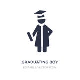 graduierende Jungenikone auf weißem Hintergrund Einfache Elementillustration vom Leutekonzept vektor abbildung graduierende Jungenikone auf weißem Hintergrund Einfache Elementillustration vom Leutekonzept vektor abbildung