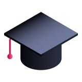 Graduierte Hutikone, isometrische Art vektor abbildung Graduierte Hutikone, isometrische Art vektor abbildung
