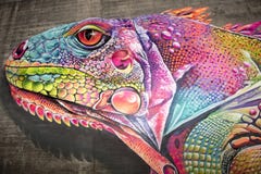 Graffiti, Colorful Lizard, Mural Painting Royalty Free Stock Image Graffiti, Colorful Lizard, Mural Painting Royalty Free Stock Image