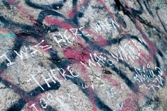 Graffiti On a Rock During a Drought royalty free stock image Graffiti On a Rock During a Drought royalty free stock image