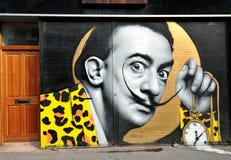 Graffiti of Salvador Dali in  East London, England