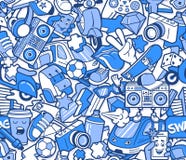 Graffiti seamless pattern with line icons collage Stock Photography Graffiti seamless pattern with line icons collage Stock Photography