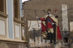 Graffiti van keizer het doen selfie stock afbeeldingen Graffiti van keizer het doen selfie stock afbeeldingen