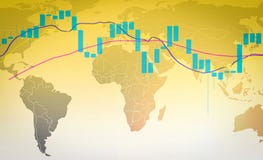 Grafico dei forex o del mercato azionario e grafico commerciali del candeliere sulla mappa di mondo illustrazione vettoriale Grafico dei forex o del mercato azionario e grafico commerciali del candeliere sulla mappa di mondo illustrazione vettoriale
