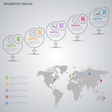 Grafico di informazioni con gli indicatori di progettazione ed il modello della mappa di mondo Fotografia Stock Libera da Diritti Grafico di informazioni con gli indicatori di progettazione ed il modello della mappa di mondo Fotografia Stock Libera da Diritti