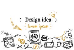 Graficznego projekta pomysłu rozwoju pojęcia nakreślenia doodle kopii horyzontalna przestrzeń ilustracji Graficznego projekta pomysłu rozwoju pojęcia nakreślenia doodle kopii horyzontalna przestrzeń ilustracji