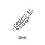 Grain linear icon. Modern outline Grain logo concept on white ba vector illustration Grain linear icon. Modern outline Grain logo concept on white ba vector illustration