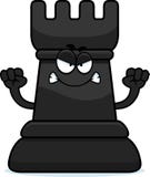 Gralha irritada da xadrez dos desenhos animados ilustração stock Gralha irritada da xadrez dos desenhos animados ilustração stock
