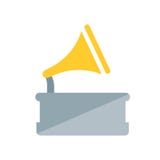 Gramophone icon vector sign and symbol isolated on white background, Gramophone logo concept stock illustration Gramophone icon vector sign and symbol isolated on white background, Gramophone logo concept stock illustration