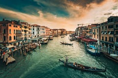 Grand Canal di Venezia all'alba immagine stock Grand Canal di Venezia all'alba immagine stock