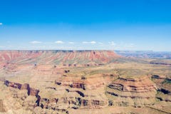 Grand Canyon en blauwe hemel luchtfoto, Arizona, de V.S. Stock Foto's Grand Canyon en blauwe hemel luchtfoto, Arizona, de V.S. Stock Foto's