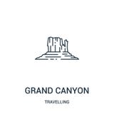 grand canyon icon vector from travelling collection. Thin line grand canyon outline icon vector illustration. Linear symbol vector illustration grand canyon icon vector from travelling collection. Thin line grand canyon outline icon vector illustration. Linear symbol vector illustration