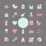 Grand ensemble d'icône de Web de bébé illustration stock Grand ensemble d'icône de Web de bébé illustration stock