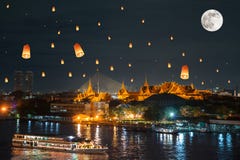 Grand Palace Under Loy Krathong Day ,Thailand Royalty Free Stock Photos Grand Palace Under Loy Krathong Day ,Thailand Royalty Free Stock Photos
