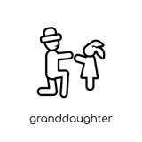 granddaughter icon. Trendy modern flat linear vector granddaughter icon on white background from thin line family relations royalty free illustration granddaughter icon. Trendy modern flat linear vector granddaughter icon on white background from thin line family relations royalty free illustration