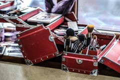 Grande contenitore professionale di contenitore di trucco Fotografia Stock Grande contenitore professionale di contenitore di trucco Fotografia Stock