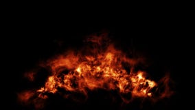 Grande fuoco dettagliato sulle fiamme brucianti di una scala enorme su un fondo nero Grande fuoco dettagliato sulle fiamme brucianti di una scala enorme su un fondo nero
