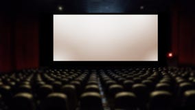 Grande schermo d'argento nel cinema con disposizione dei posti a sedere immagini stock libere da diritti Grande schermo d'argento nel cinema con disposizione dei posti a sedere immagini stock libere da diritti