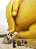Grande statua dorata di Buddha con la sue grandi mano e dita al tempio Ang Thong Province, TAILANDIA di WAT MUANG Muang Fotografie Stock Grande statua dorata di Buddha con la sue grandi mano e dita al tempio Ang Thong Province, TAILANDIA di WAT MUANG Muang Fotografie Stock