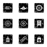 Grandes ícones ajustados, estilo dos discontos do grunge ilustração stock Grandes ícones ajustados, estilo dos discontos do grunge ilustração stock