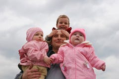 Grandfather with grandchildren royalty free stock photo Grandfather with grandchildren royalty free stock photo