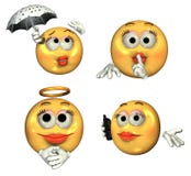 Grandi 3D Emoticons - ragazze illustrazione vettoriale Grandi 3D Emoticons - ragazze illustrazione vettoriale