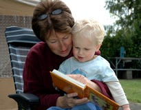Grandma reading book