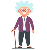 Grandmother with a cane standing vector illustration Grandmother with a cane standing vector illustration