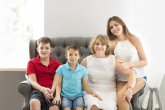 Grandmother and grandchildren royalty free stock photo Grandmother and grandchildren royalty free stock photo