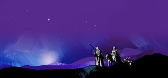 Graphic starry night journey to Bethlehem vector illustration Graphic starry night journey to Bethlehem vector illustration