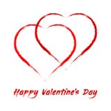 Happy Valentine`s Day - two big hearts vector illustration Happy Valentine`s Day - two big hearts vector illustration